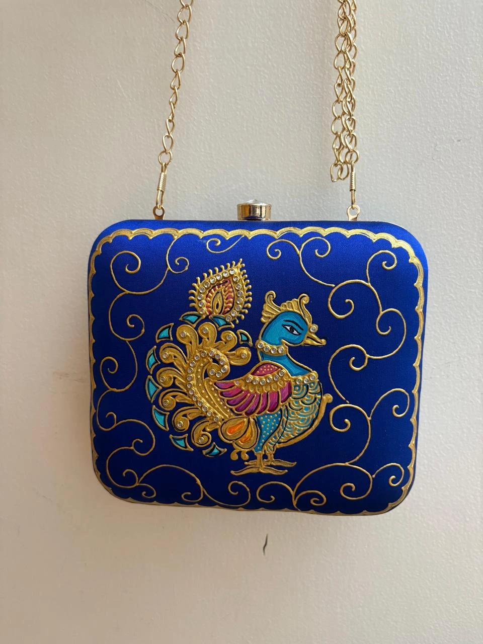 Royal Blue Peacock Sling Bag