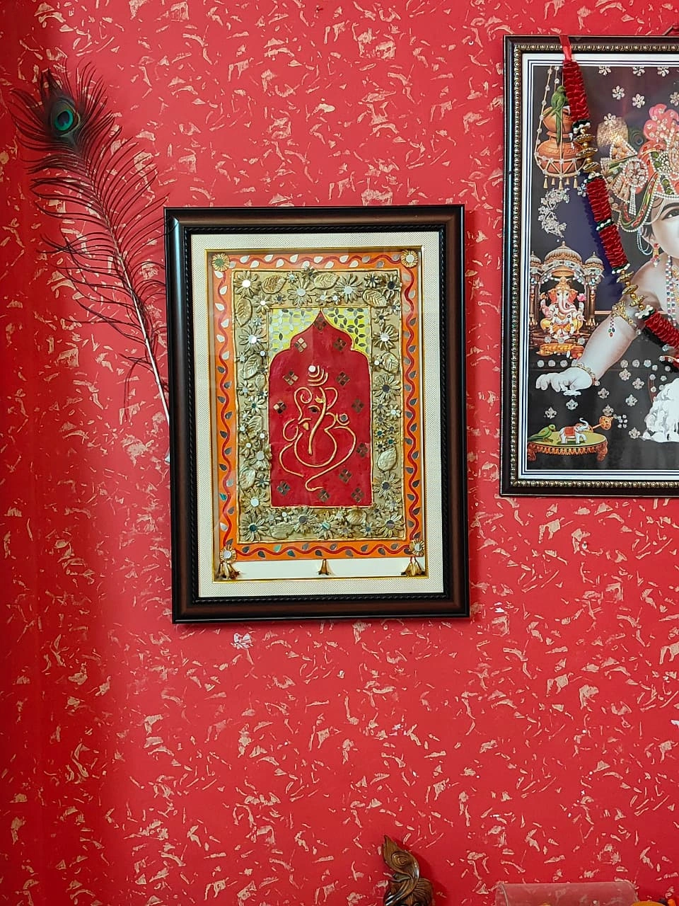 Golden Ganesha Framed Art