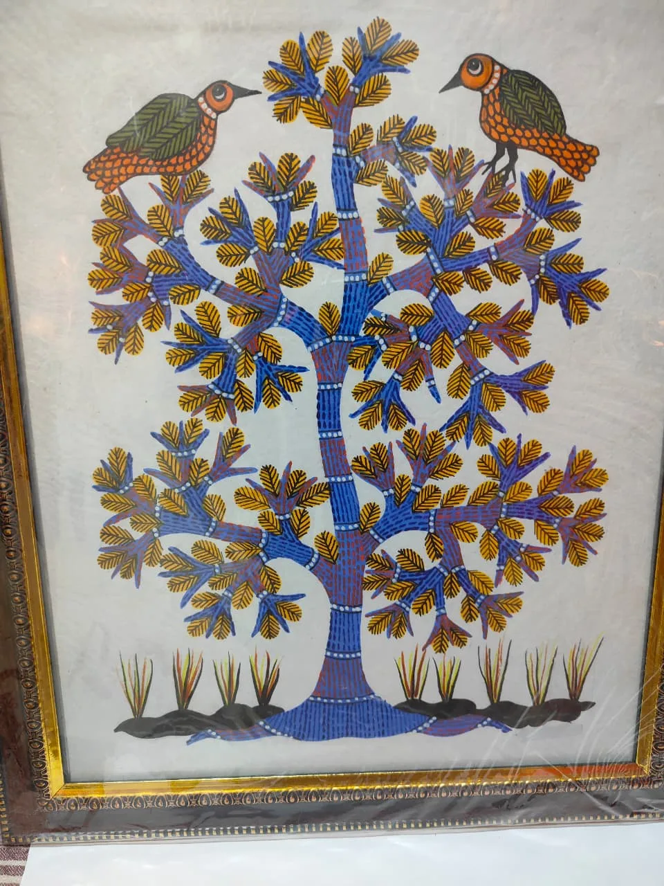 Tree of Birds Folk Painting